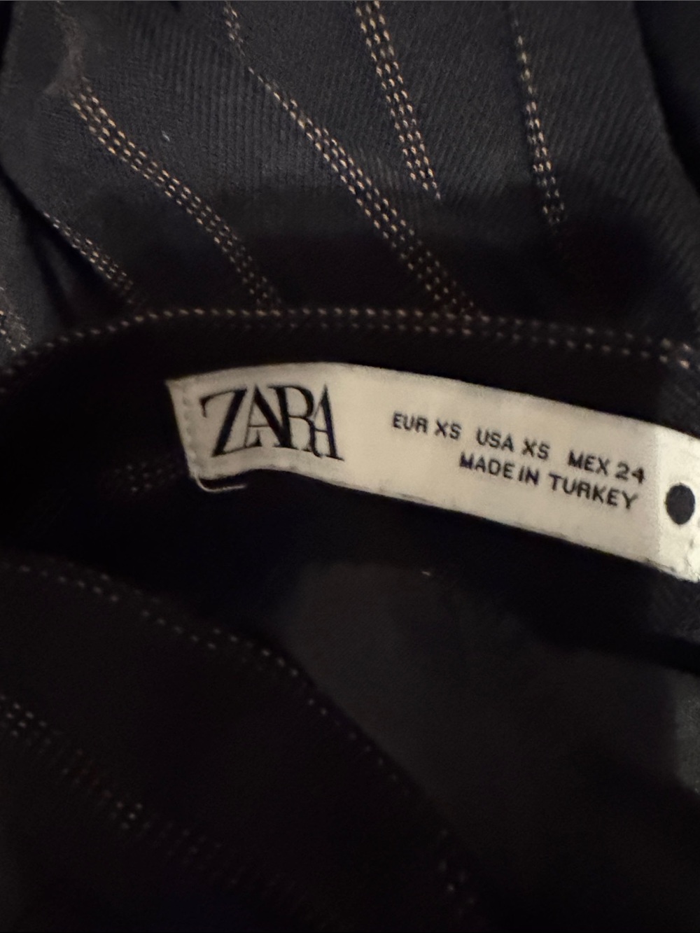 Zara Navy Pinstripe Skater Skirt - Picture 2 of 2